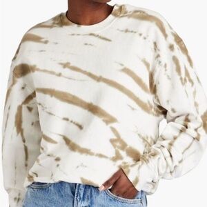 Good American Boyfriend Crew Neck Tie Dye Women’s Sweatshirt Size 4
